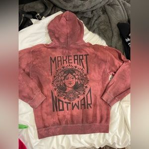 Obey Make Art Not War Hoodie - burgundy